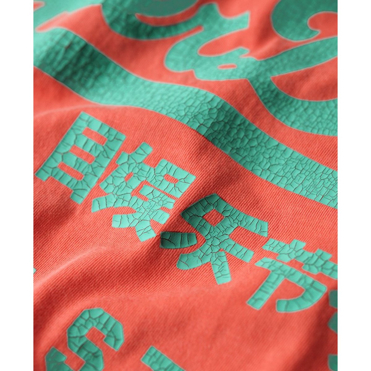 T-shirt Vintage Logo fluo corail eaux profondes, SUPERDRY
