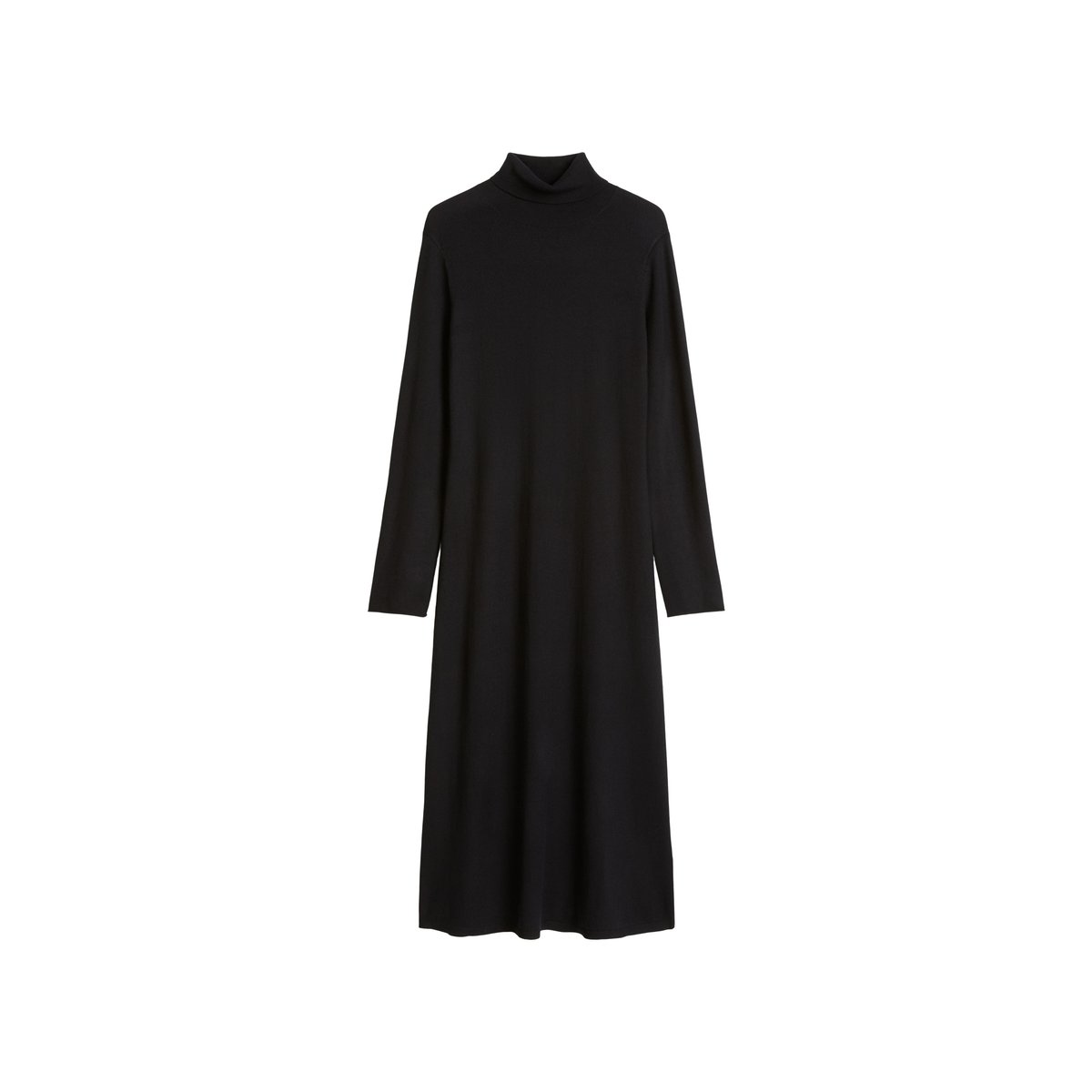 Robe en maille à col roulé, coupe ajustée en mélange de laine vierge douce noir, MARC O'POLO