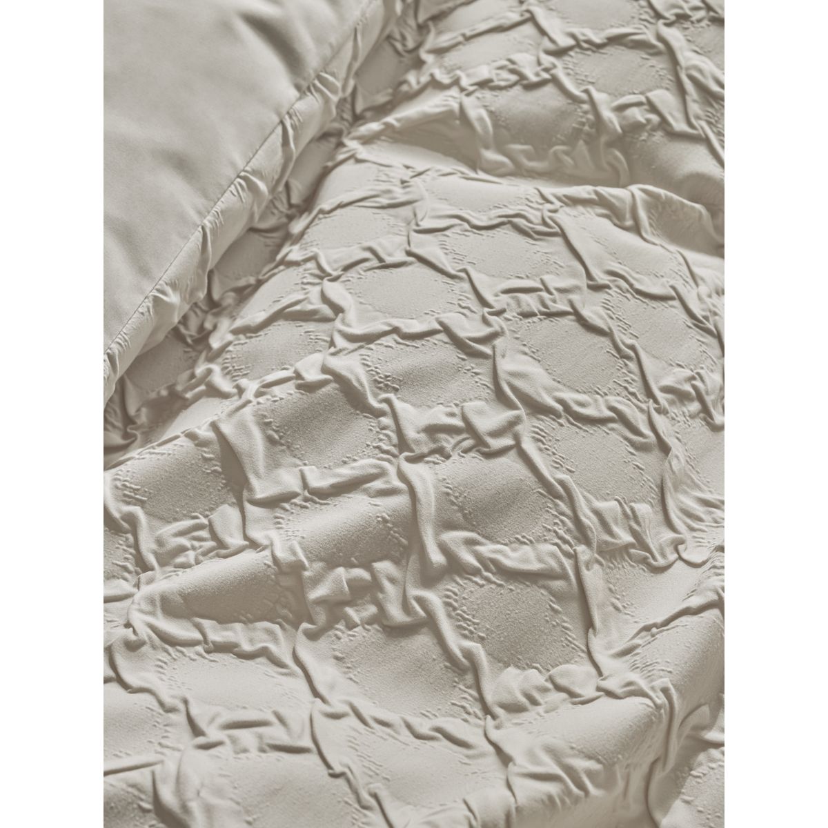 Housse de couette et taies à motif carré naturel, NEXT