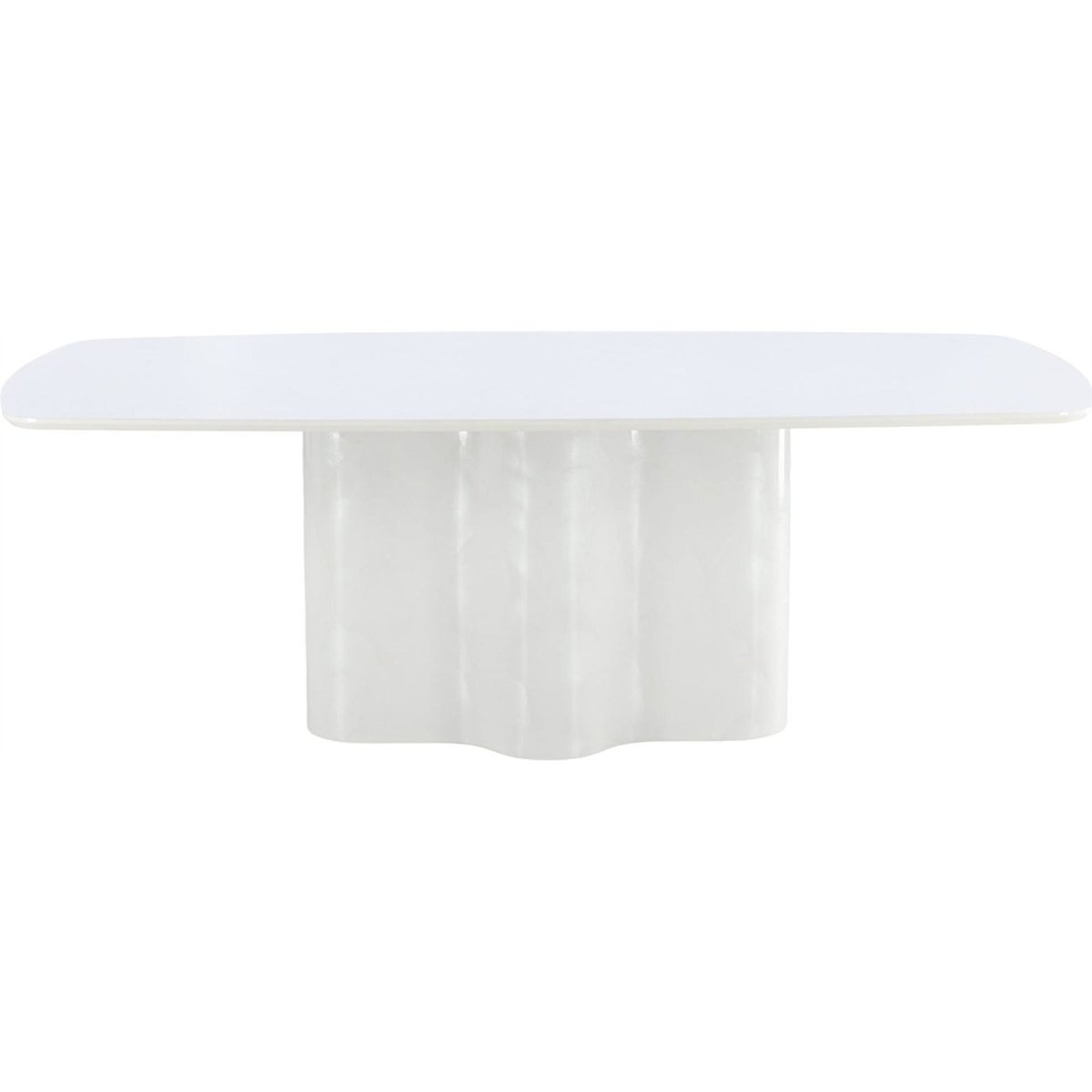Table à manger en bois collection RAVINNE blanc haute brillance, RECOLLECTION
