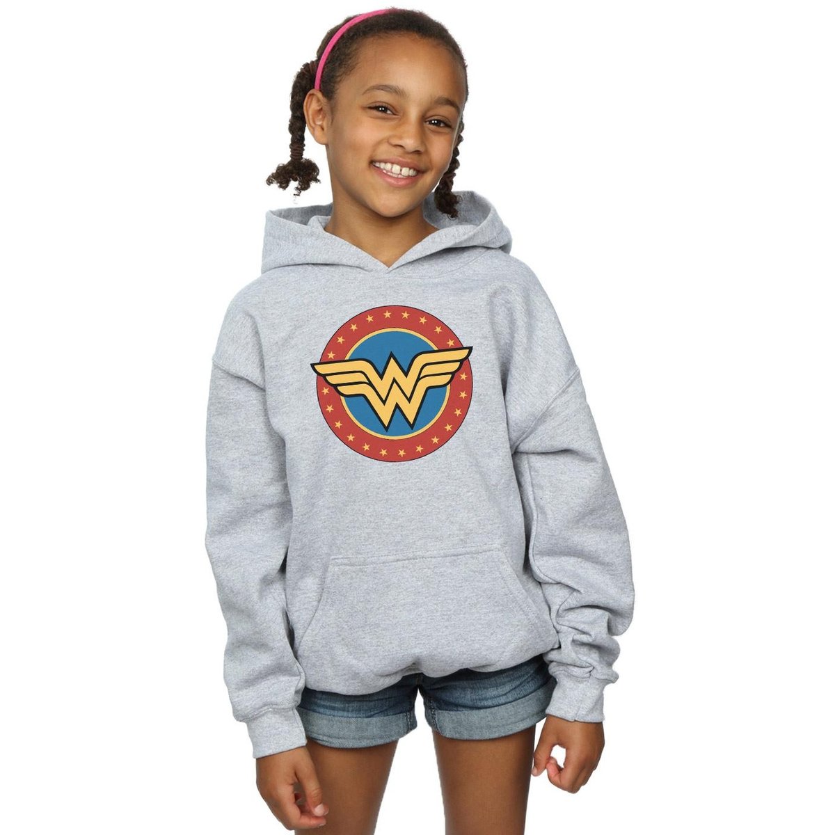Sweat à capuche gris chiné, WONDER WOMAN