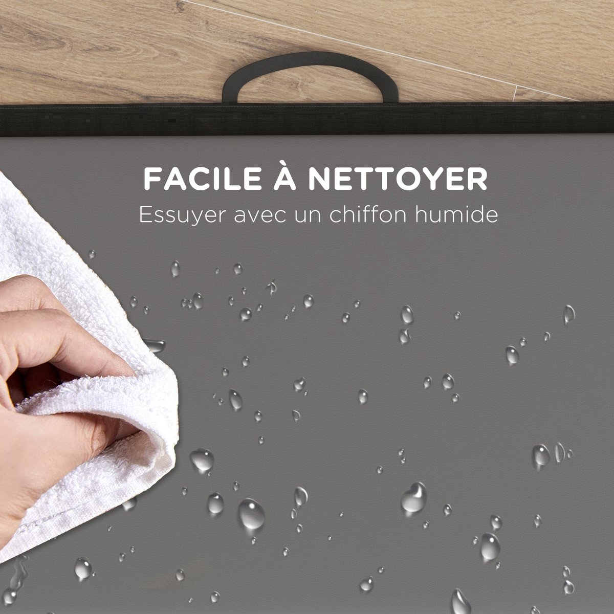 Tapis de gymnastique Revêtement synthétique gris, HOMCOM