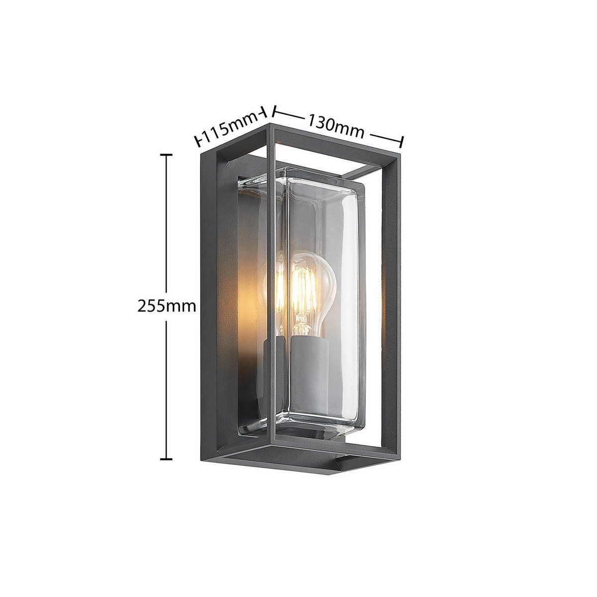 Applique extérieure en aluminium moderne anthracite, ARCCHIO