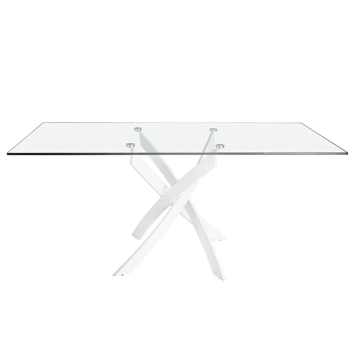 Table à manger rectangulaire en verre verre | blanc, ANGEL CERDA