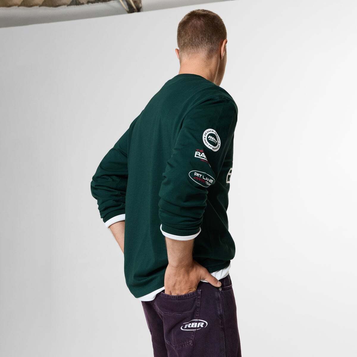 Red Bull Racing T-Shirt Manches Longues Coupe Décontractée vert foncé, PEPE JEANS