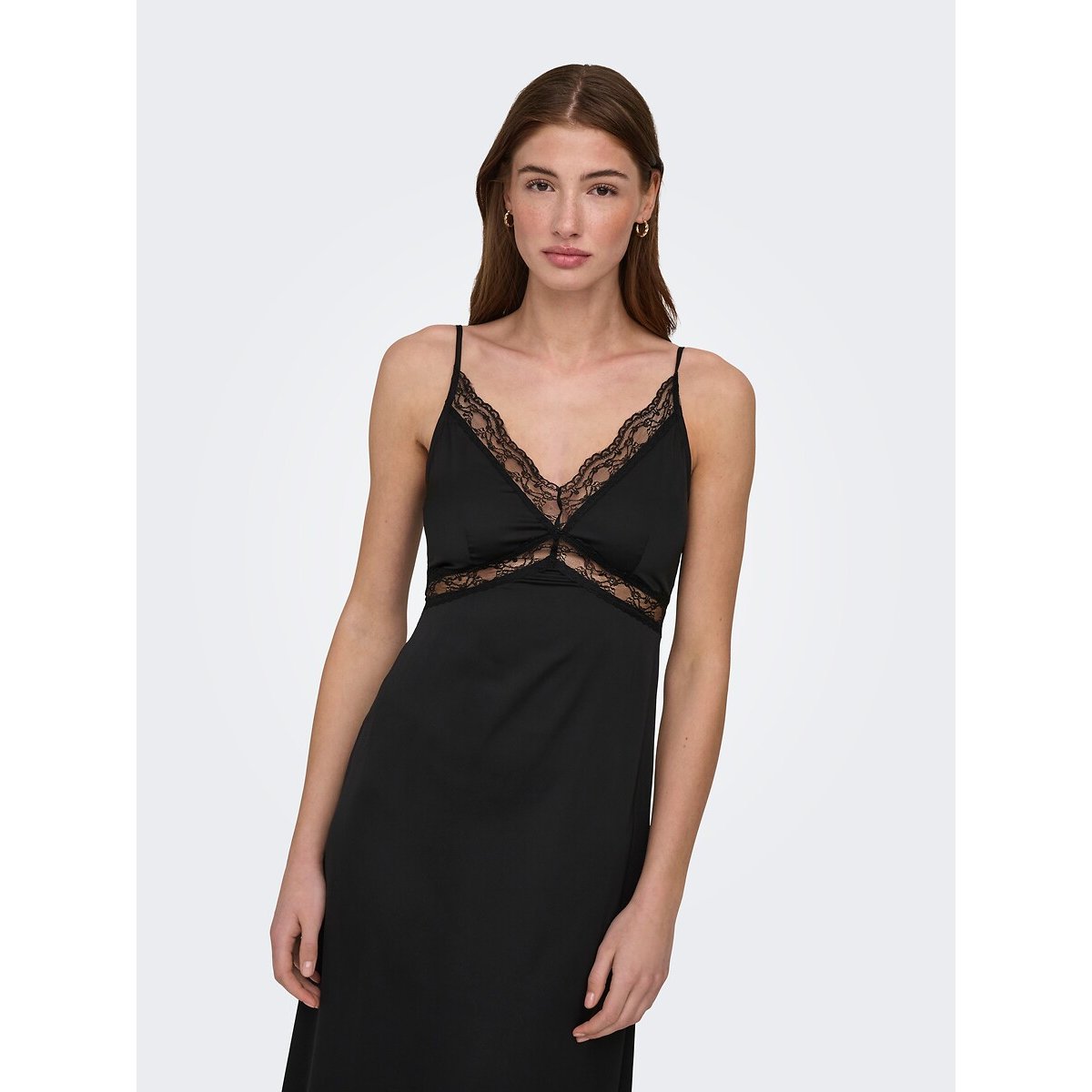 Abito lungo con spalline nero , ONLY