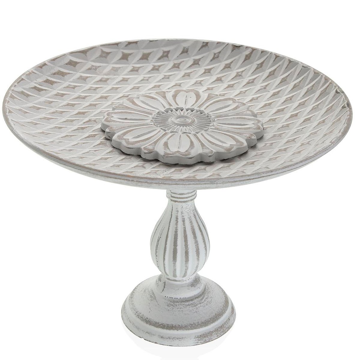 Centre de table sur pied blanc 30x30x14.5cm blanc, VERSA