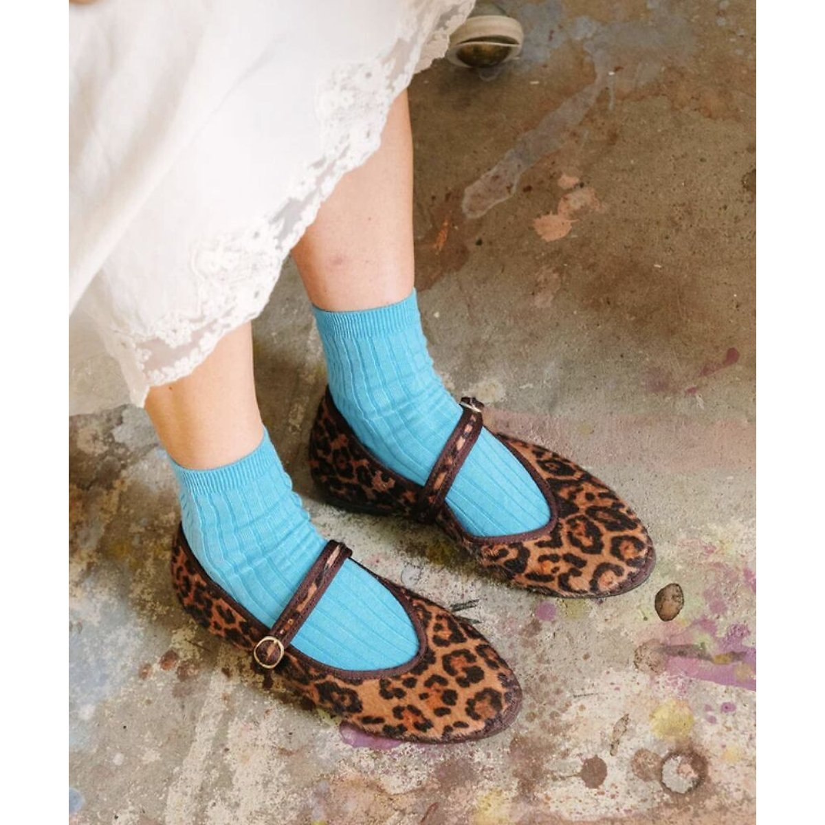 Pierre velour ballet pumps leopard print, FLABELUS