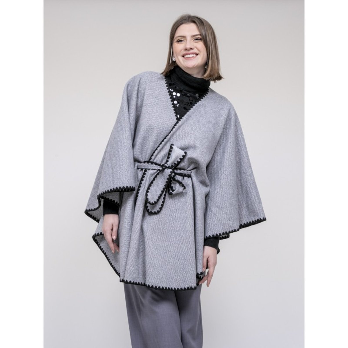 Manteau Cape Ulila gris, DONA LISA
