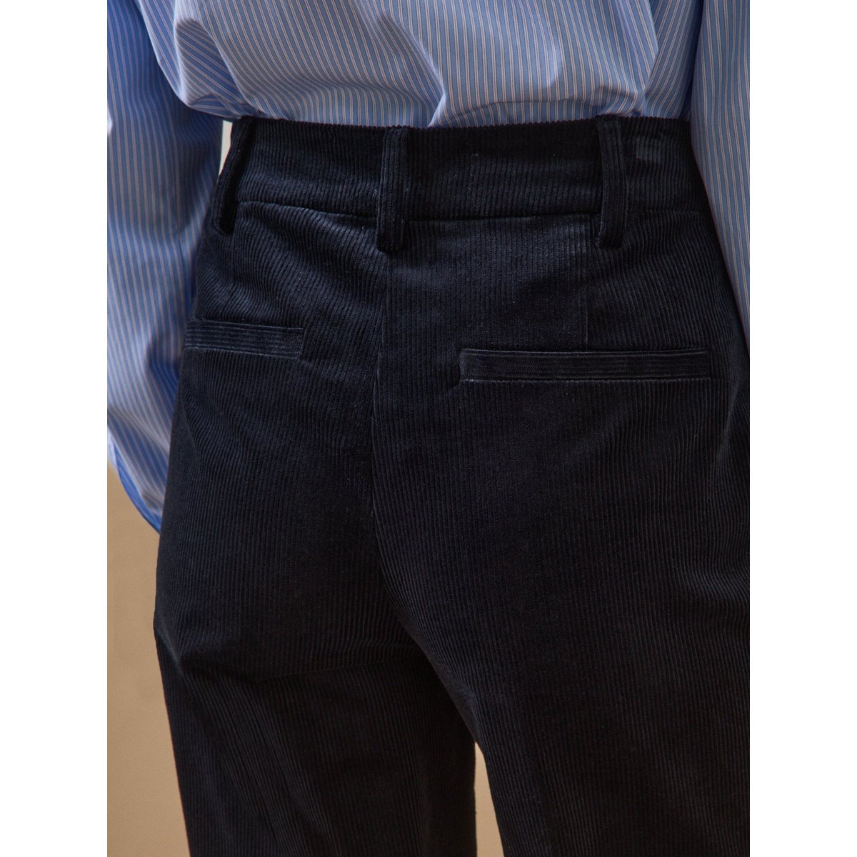 Pantalon large velours Juliette marine, CYRILLUS