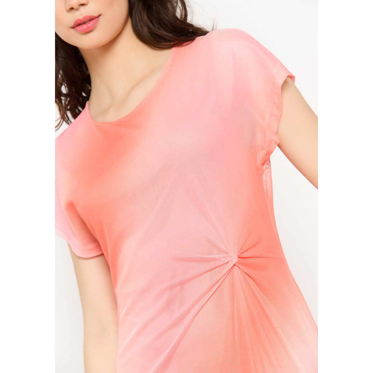 Robe longue nouée dégradée orange, LOLALIZA