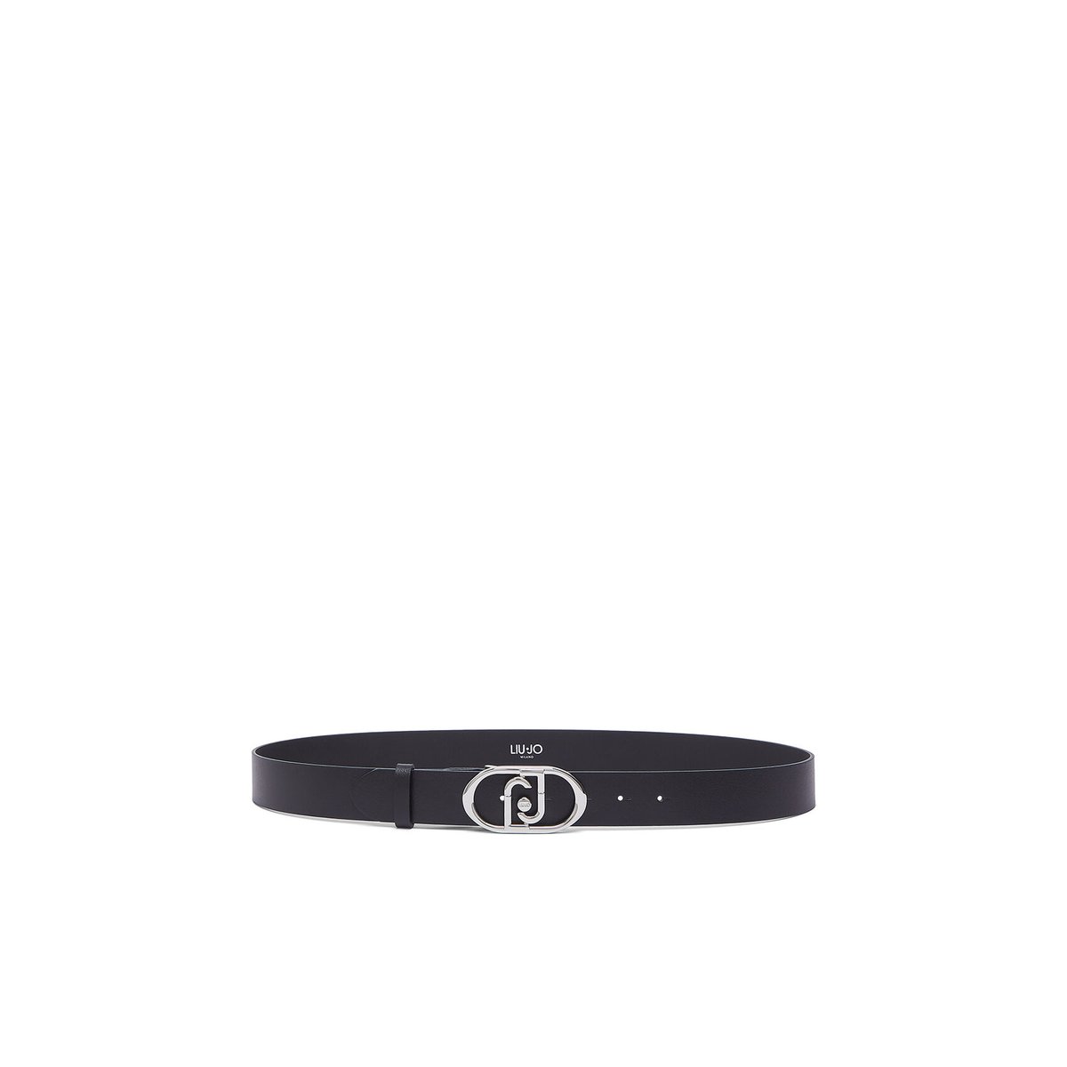 Ceinture en cuir noir et argent, LIU JO