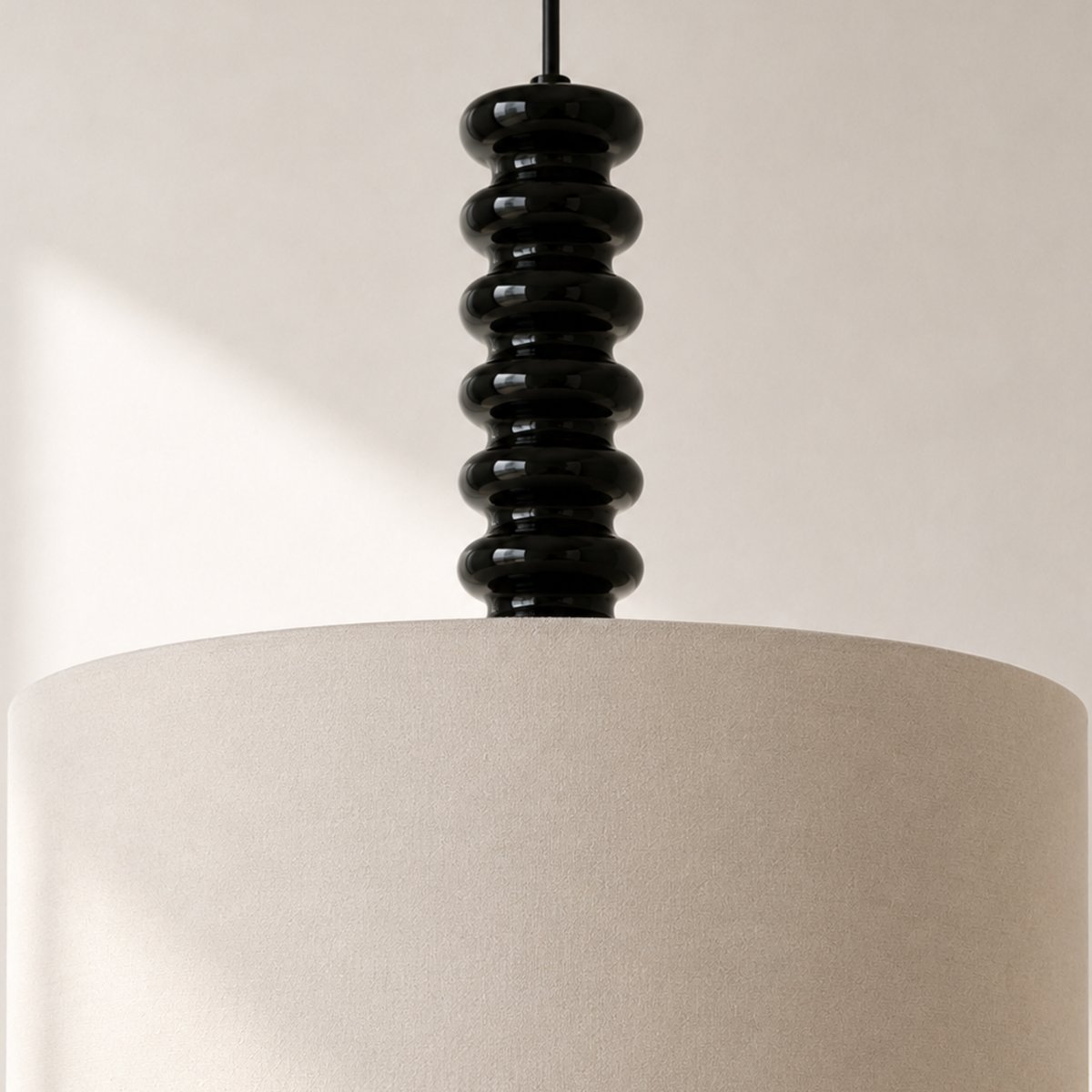 Suspension en tissu et métal 40 cm - RAVEL blanc, MAISON PAVANE
