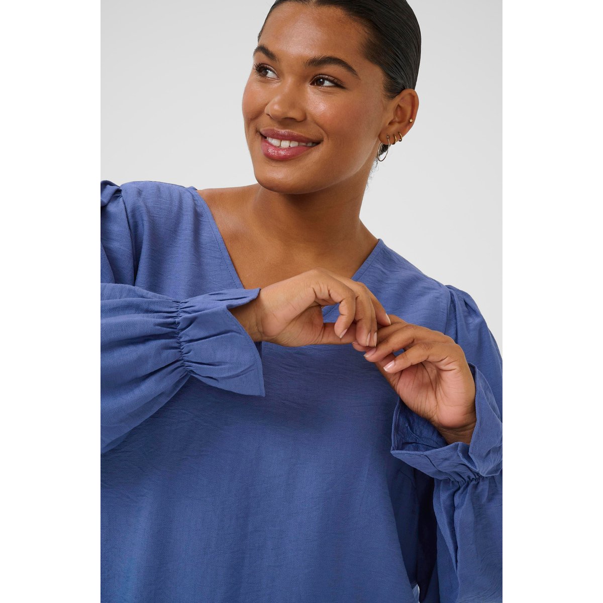 Blouse à manches longues bleu ensign blue, KAFFE CURVE