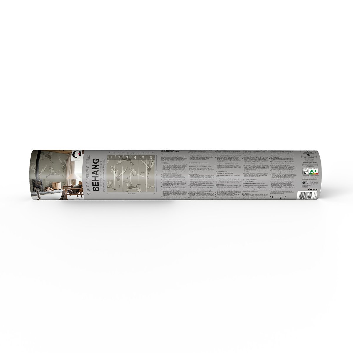 Papier peint panoramique Grues sauvages gris doux, VTWONEN