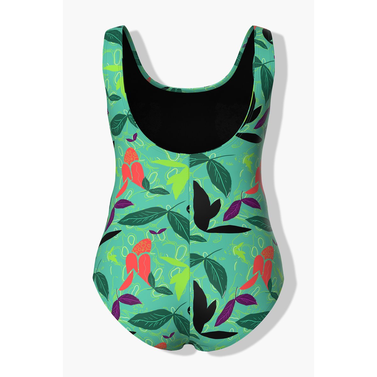 Maillot de bain à décolleté rond. vert de la mer, ULLA POPKEN