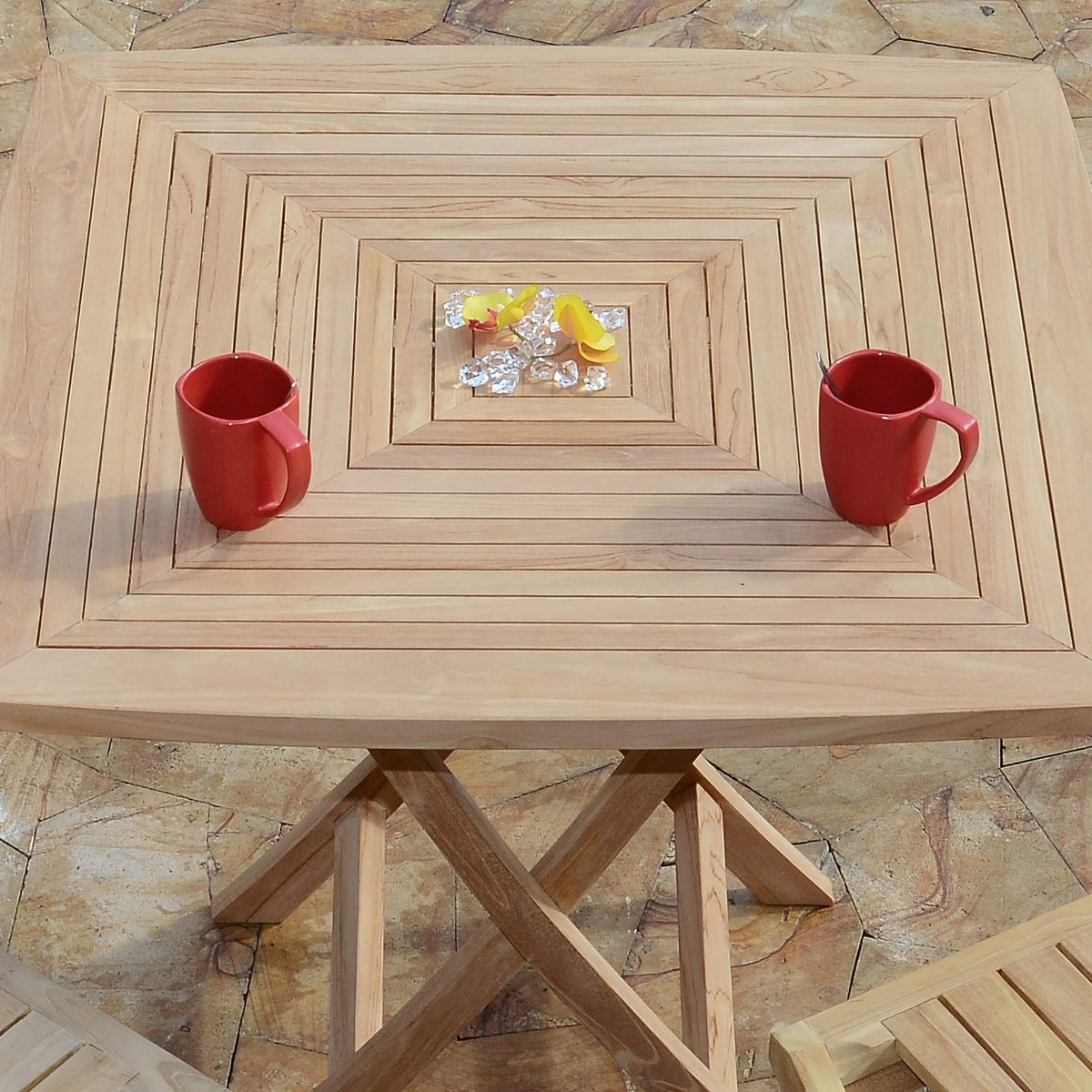 Salon de jardin en teck massif Oman, 2 places naturel, TECK ATTITUDE