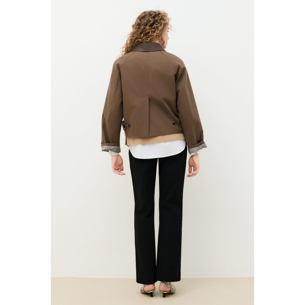 Manteau droit col chemise GROMY marron, CAROLL