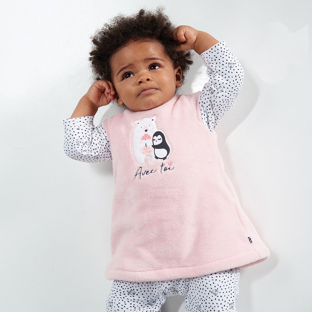 Combirobe naissance florida velboa doux rose, SUCRE D'ORGE