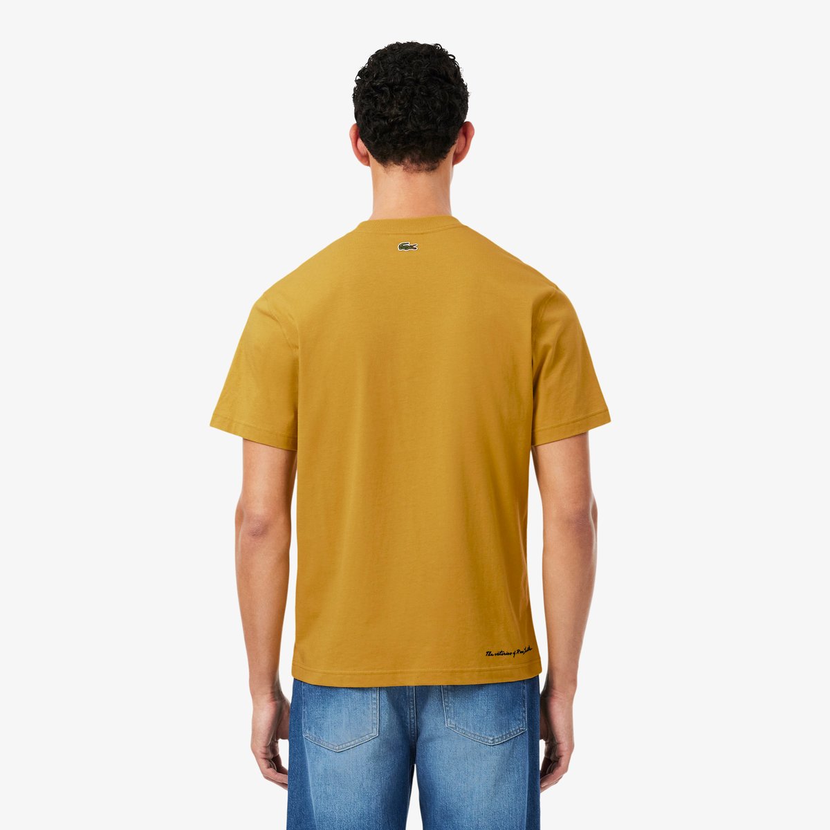 T-shirt jersey coton imprimé graphique jaune-5ai, LACOSTE