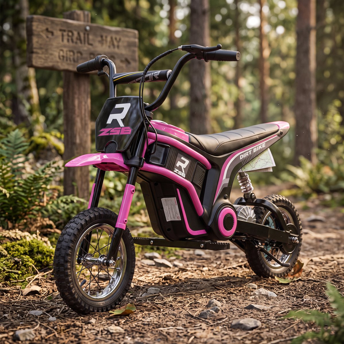 Moto électrique à conducteur assis PP Rose rose, HOMCOM