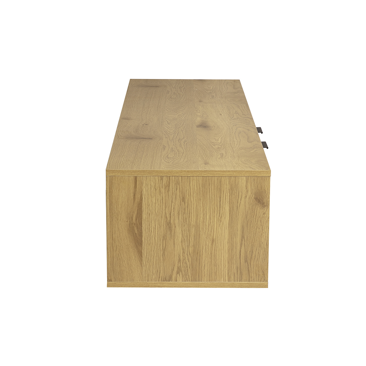 Meuble tv mural finition bois clair et cannage rotin 2 portes L150 cm MANILLE chêne clair, MILIBOO