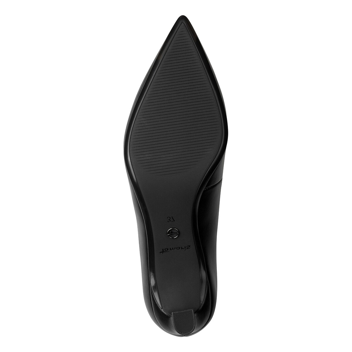 Escarpins pointus en cuir noir, TAMARIS