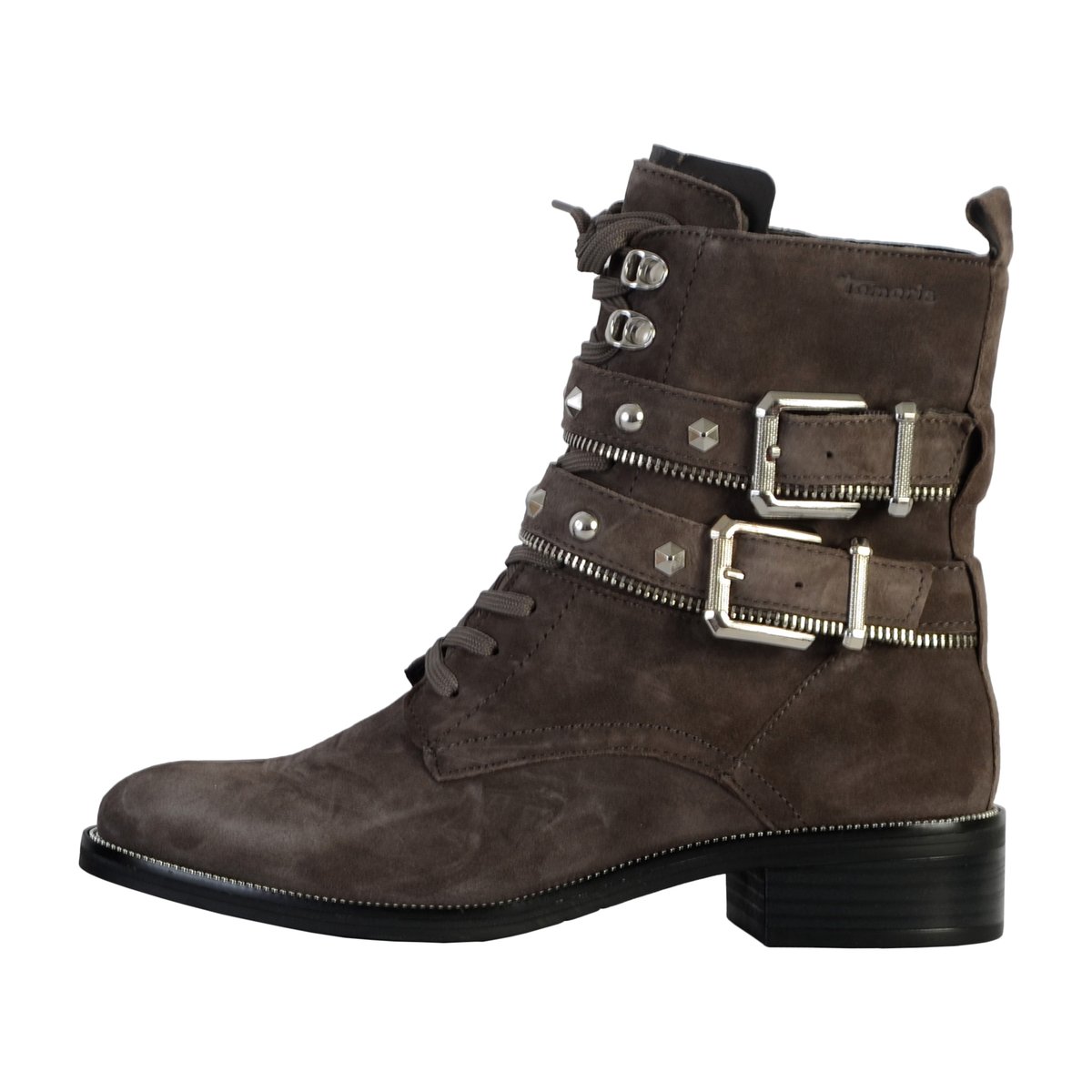 Boots Cuir Motardes gris, TAMARIS