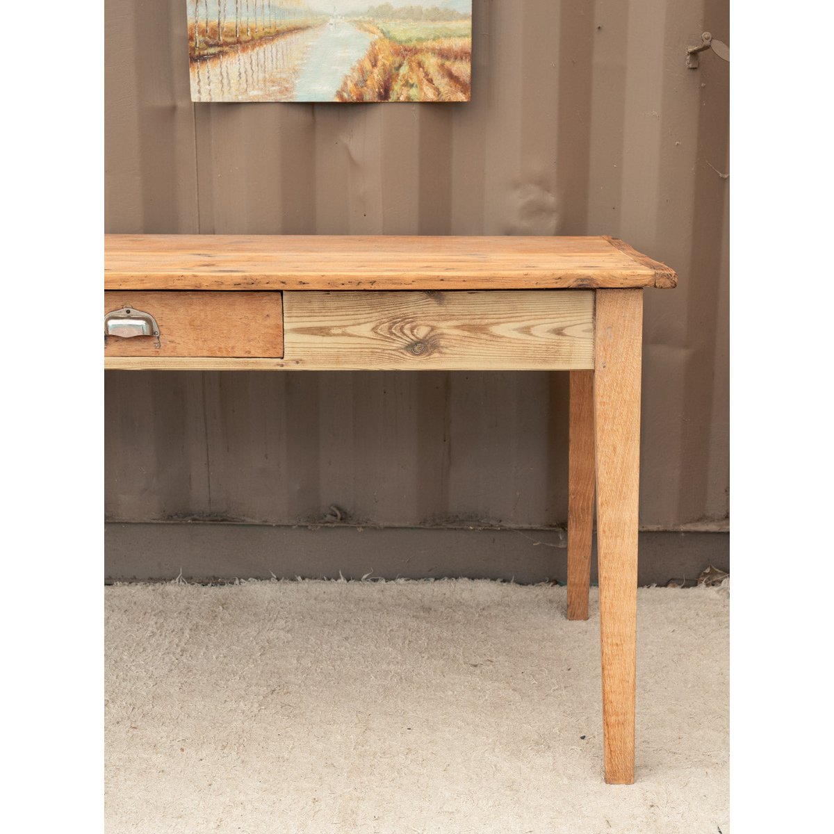 Table à manger de ferme en bois Romy N°1587 - Bon état bois clair, DEBONGOUT