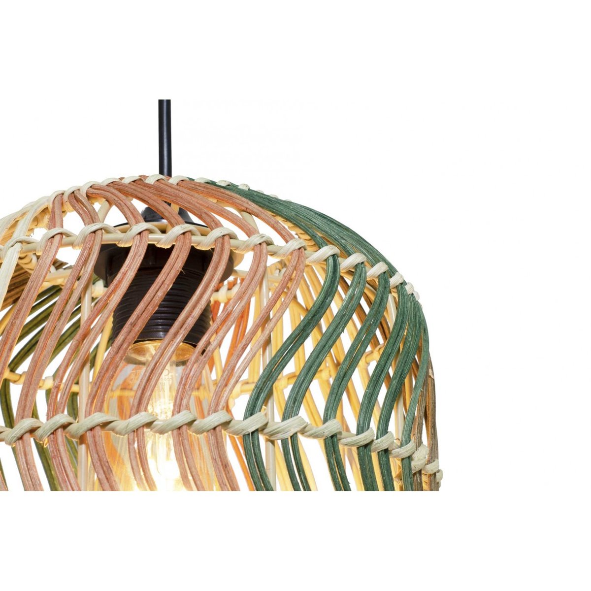 Suspension en rotin, FOSCO marron - orange - naturel - vert, C-CREATION