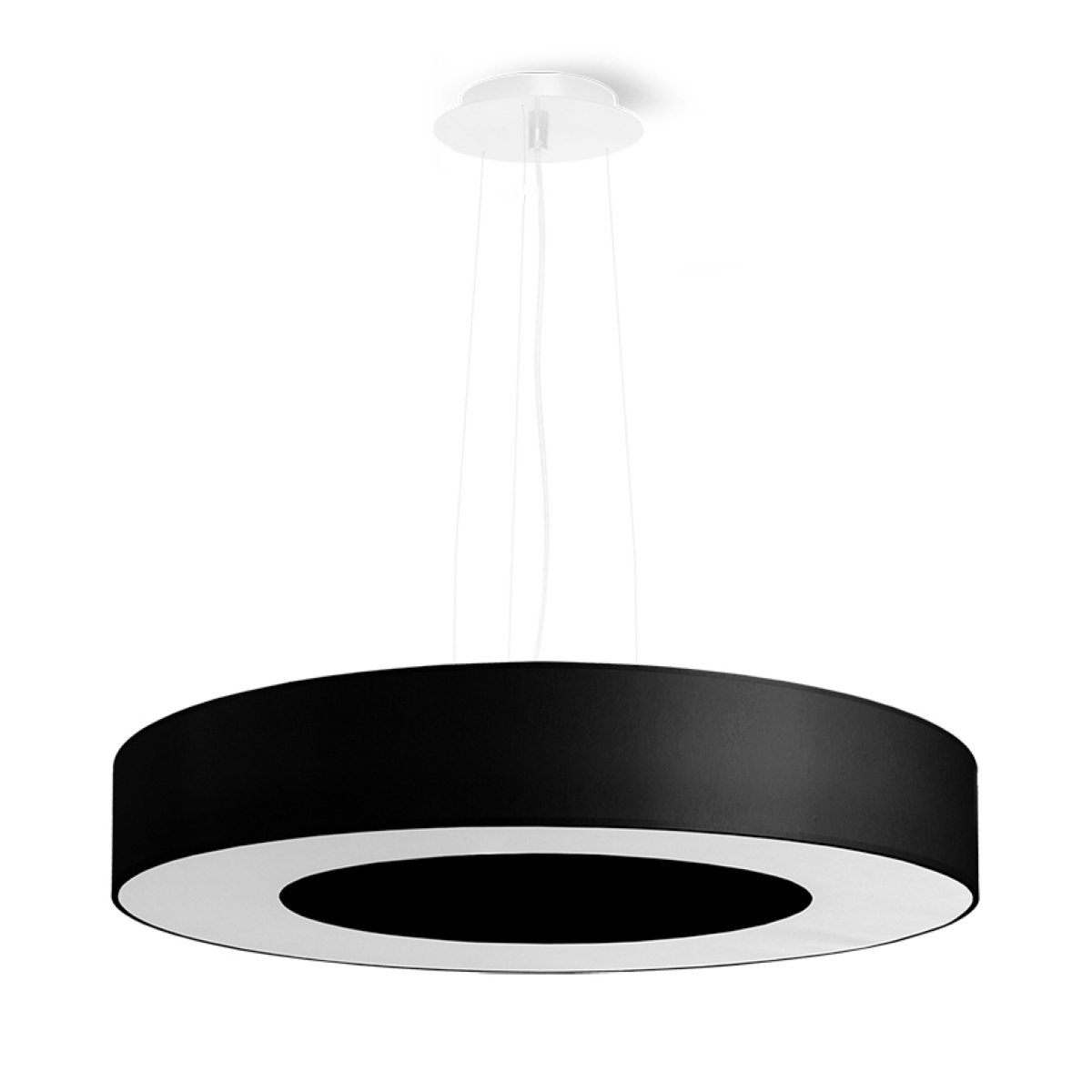 Suspension Tissu Noir E27 5 Saturno noir, EDEN