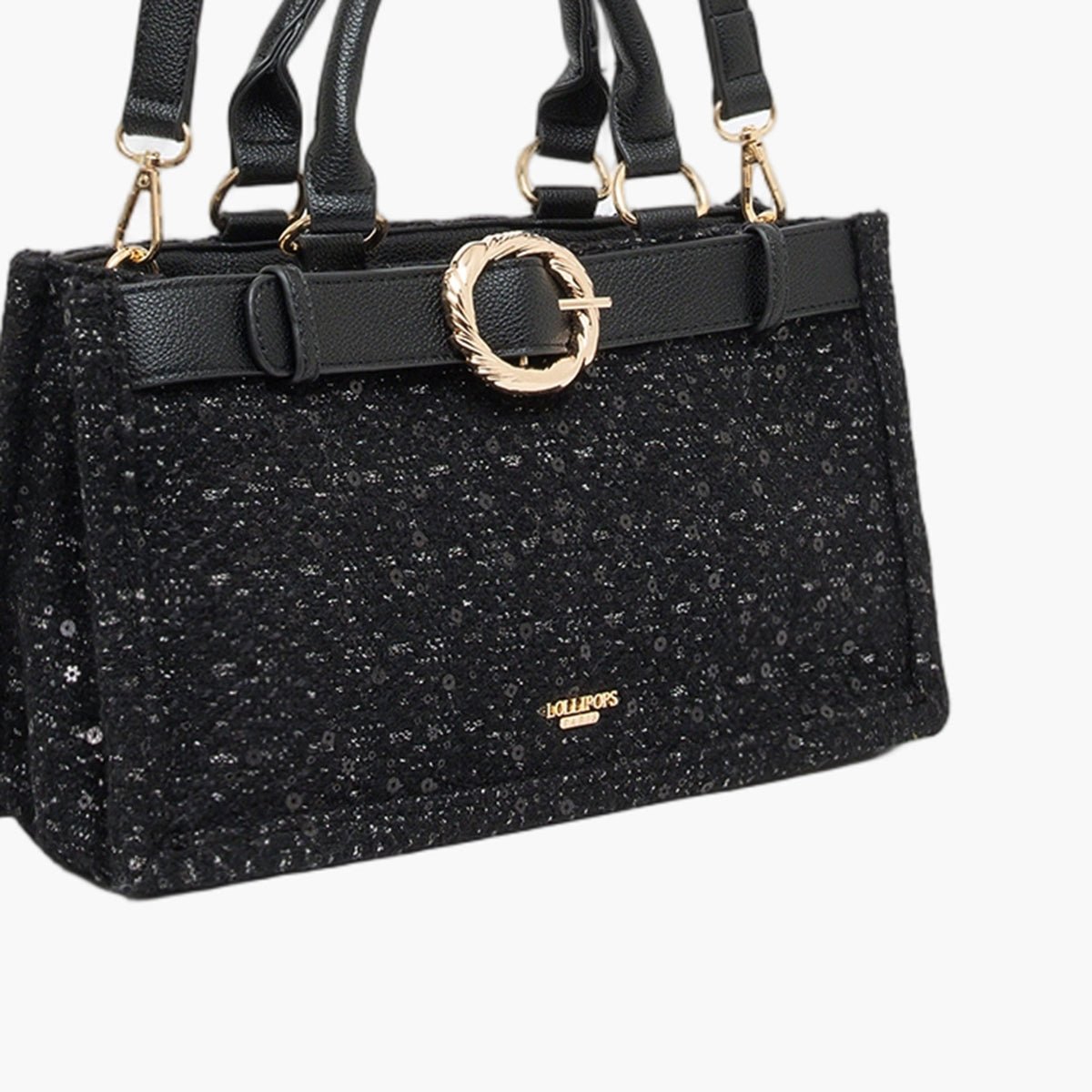 Sac shopper Toundra noir,doré, LOLLIPOPS