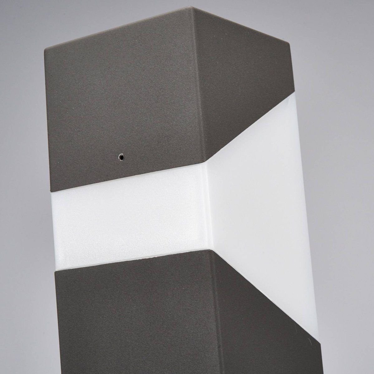Luminaire extérieur en aluminium moderne gris graphite, blanc opale, LUCANDE