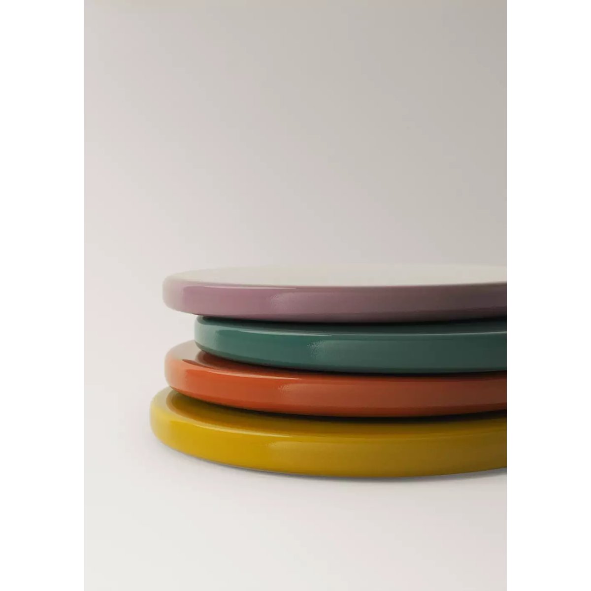 Lot de 4 dessous de verre en bois multicolores curry, MANGO HOME