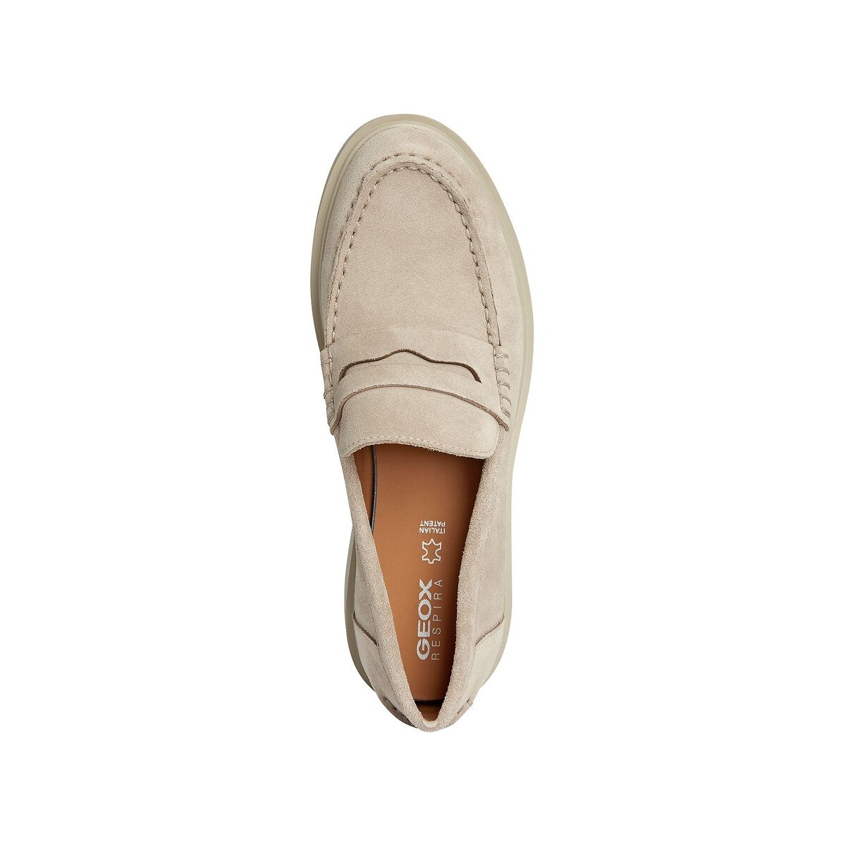 Mocassins respirants en cuir Spherica EC1 beige, GEOX