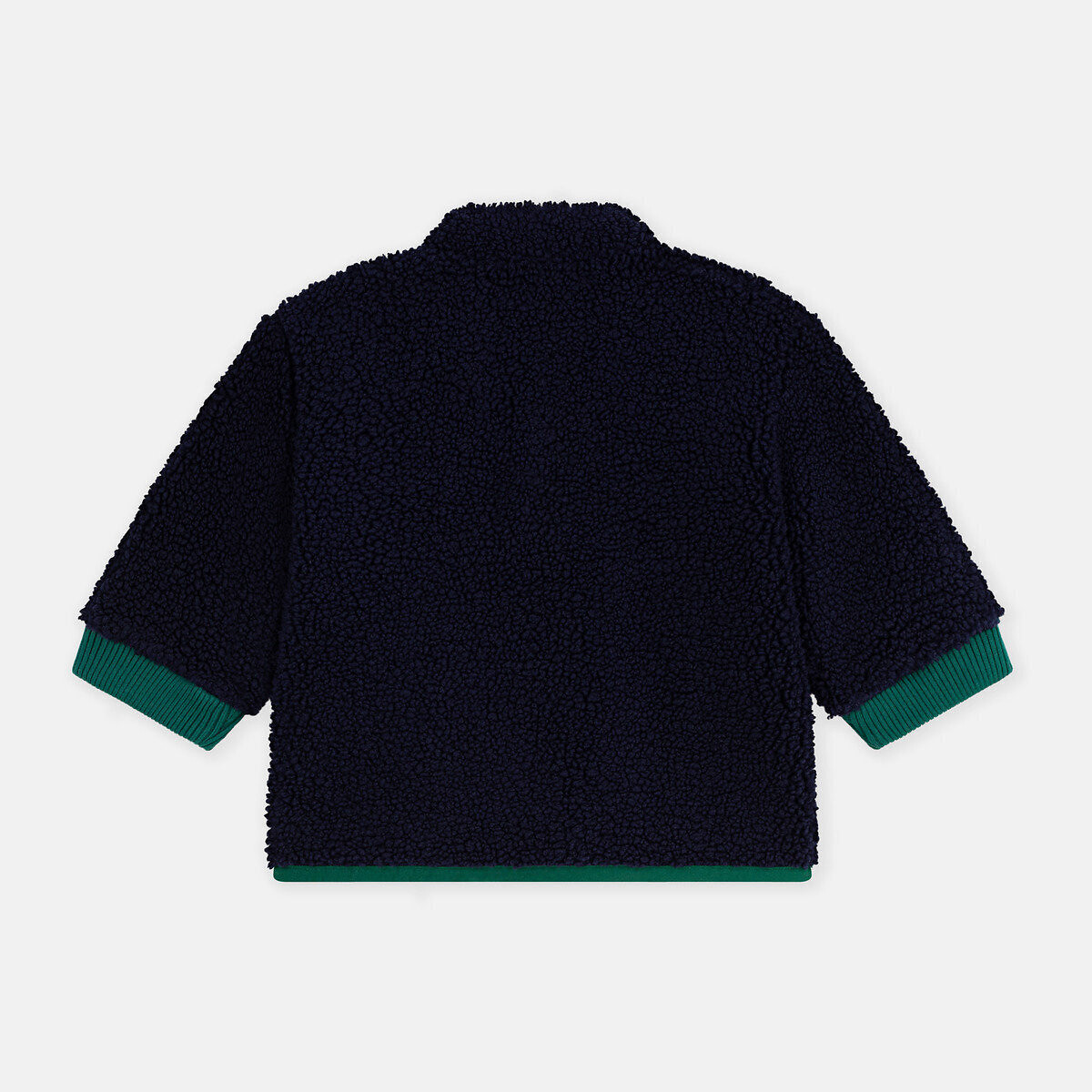 Cappotto a tinta unita imbottito, in sherpa blu marino, PETIT BATEAU