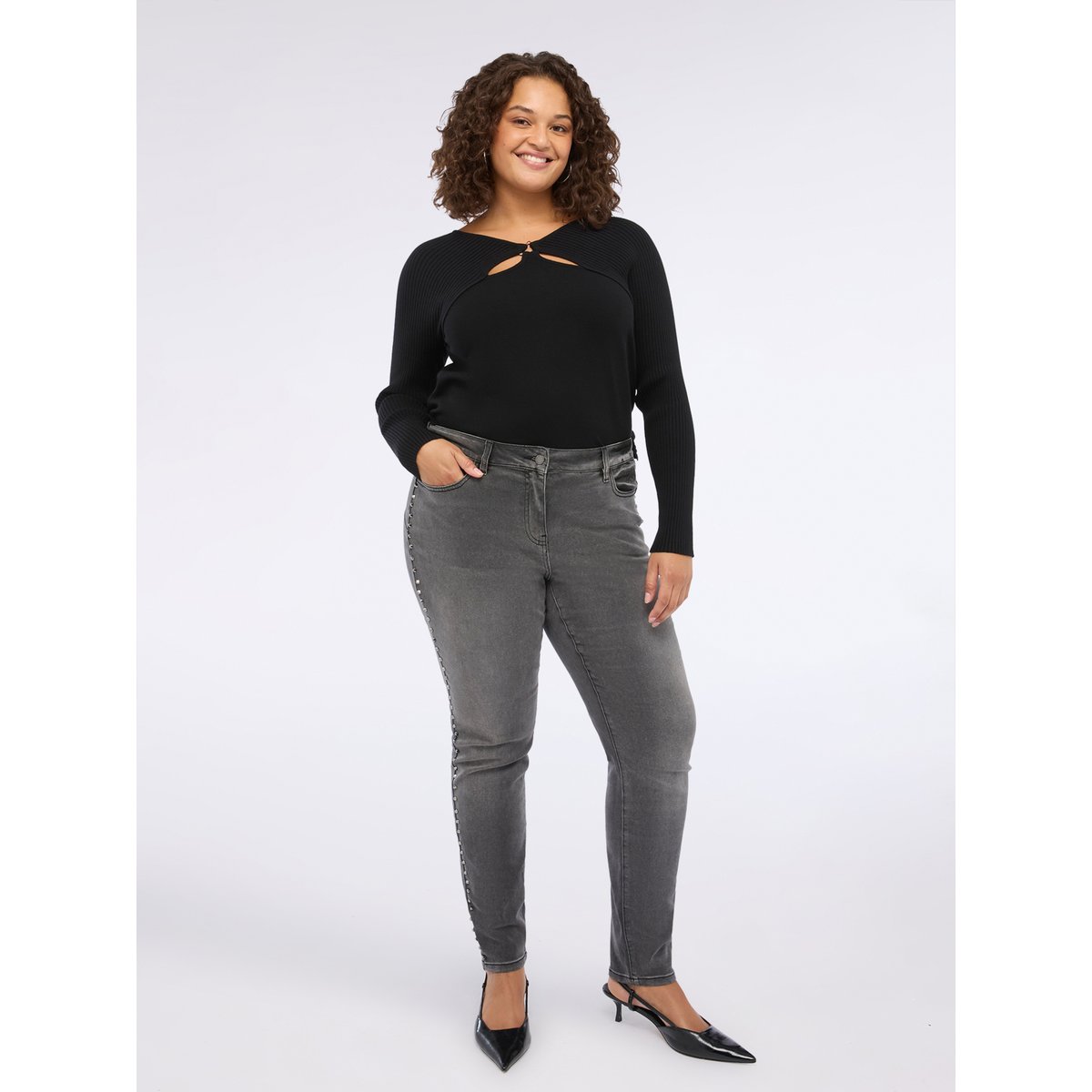 Maillot avec détails découpés noir, FIORELLA RUBINO