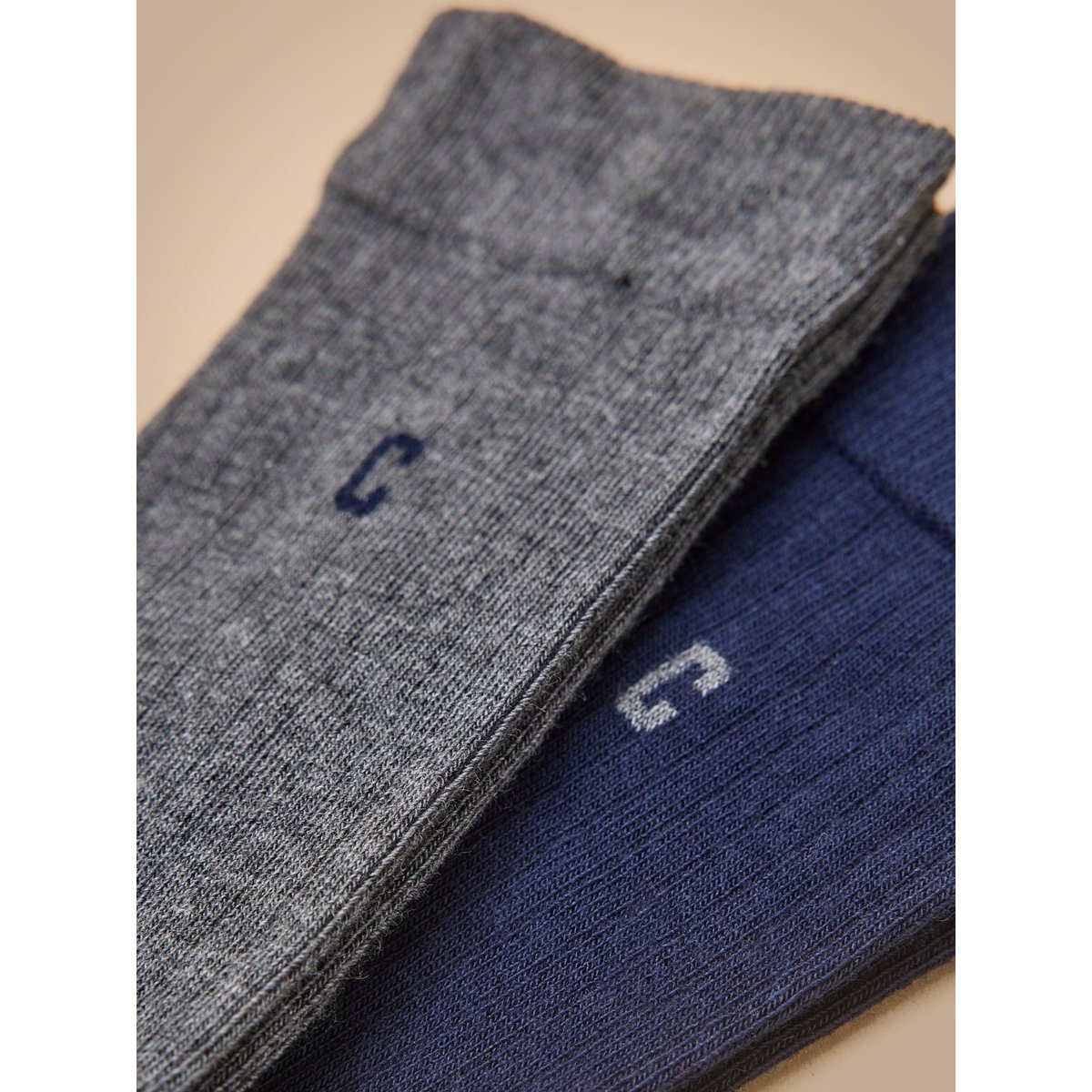 Chaussettes : lot de 2 - Cyrillus X les 3 Tricoteurs marine / anthracite, CYRILLUS