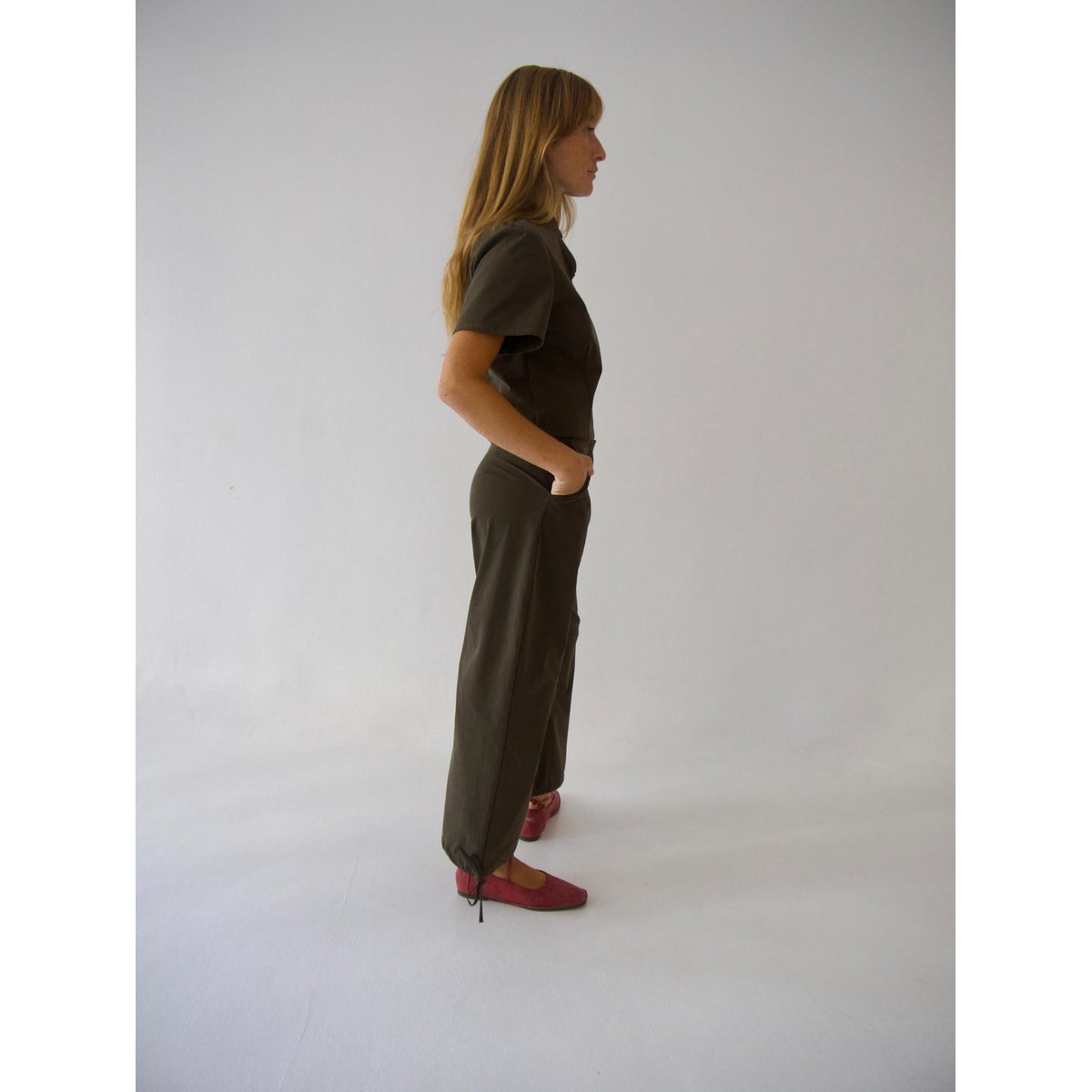 Pantalon large cropped CARLOTA kaki, MINDTRAVELER