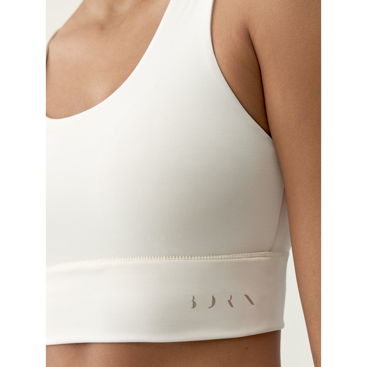 Brassière de sport femme Sutra Maintien moyen bretelles beige crème, BORN