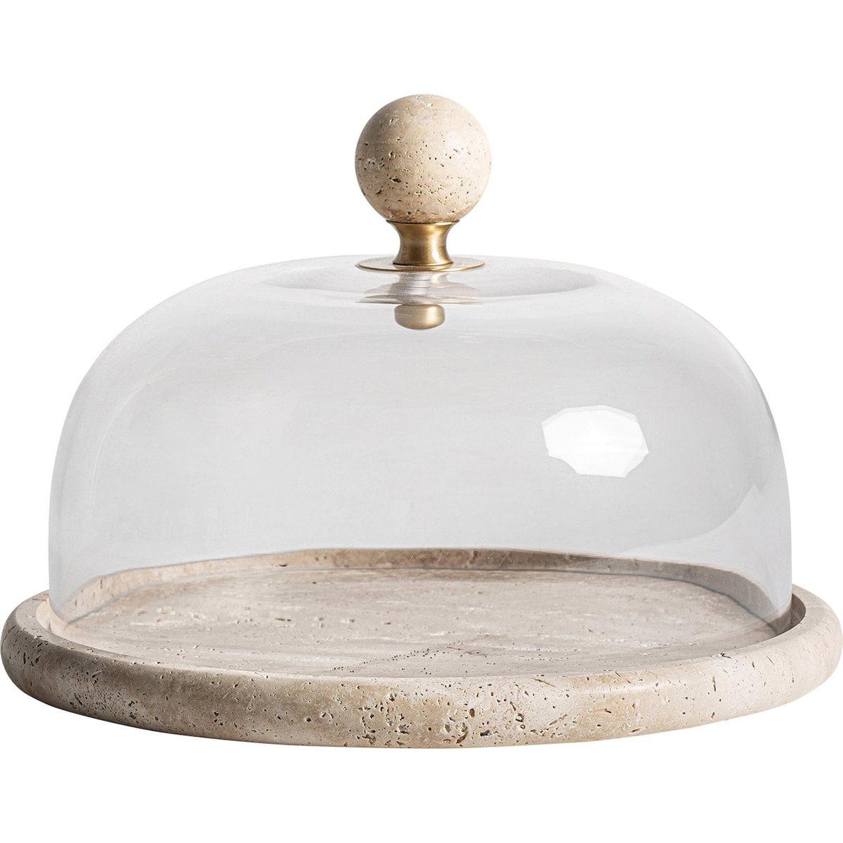 Fromagère en marbre style art déco beige marbré et noir intense, RECOLLECTION