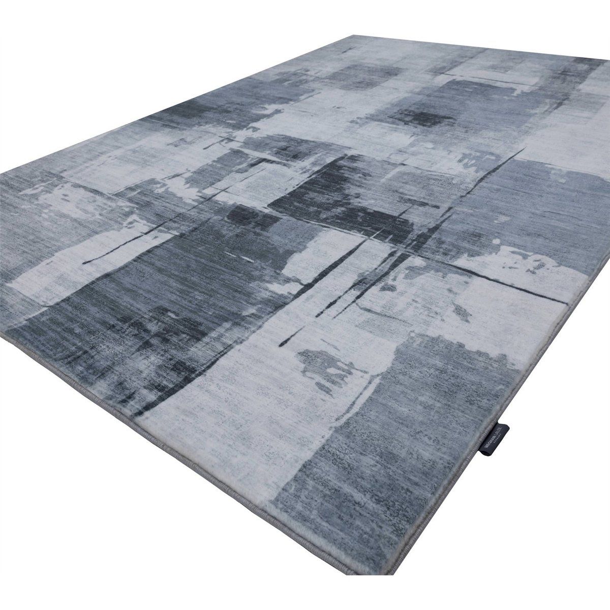 Tapis rectangulaire à poil court gris clair chiné effet béton, ARTE ESPINA