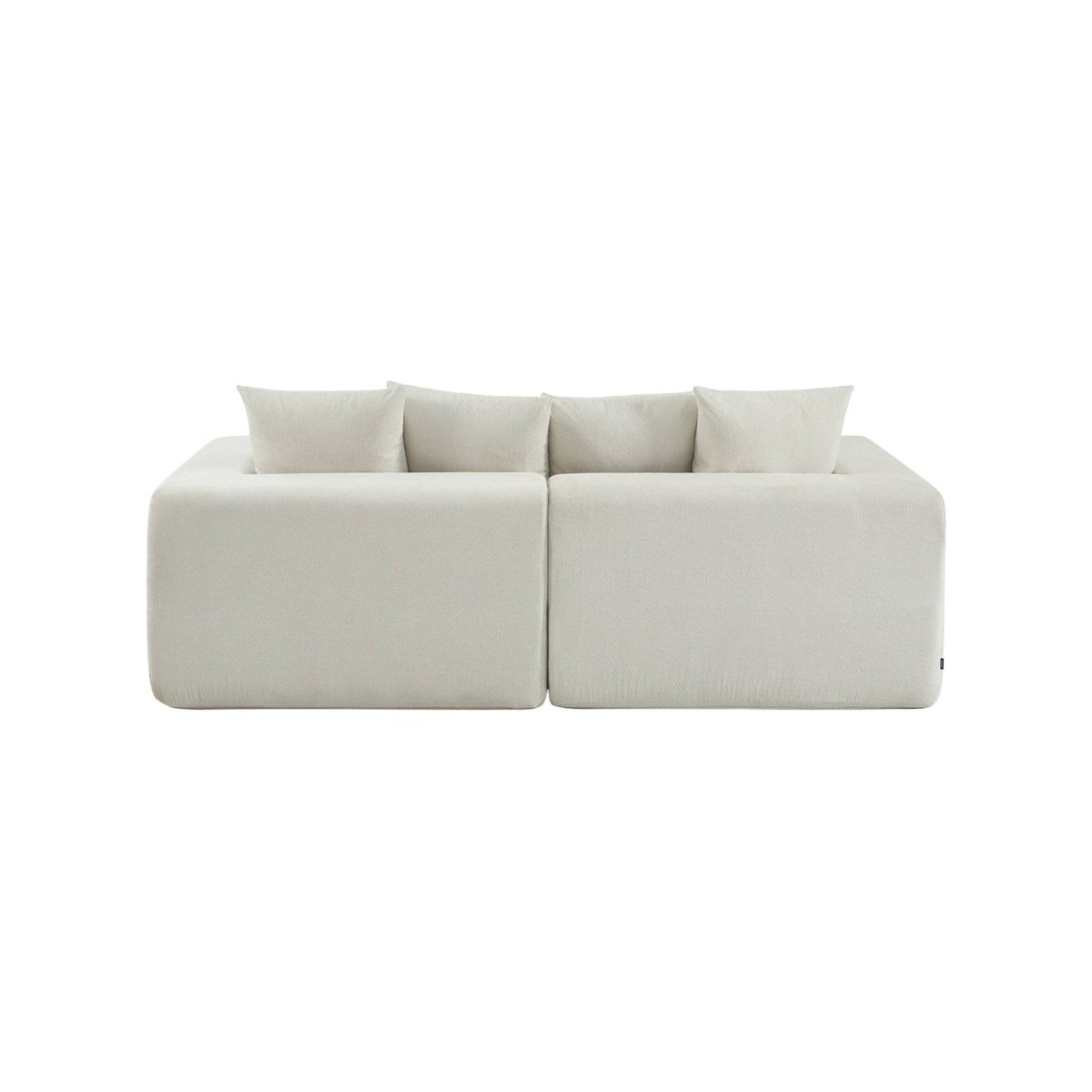 Canapé compressé modulable tissu chenille 3 places MOVI blanc, SWEEEK