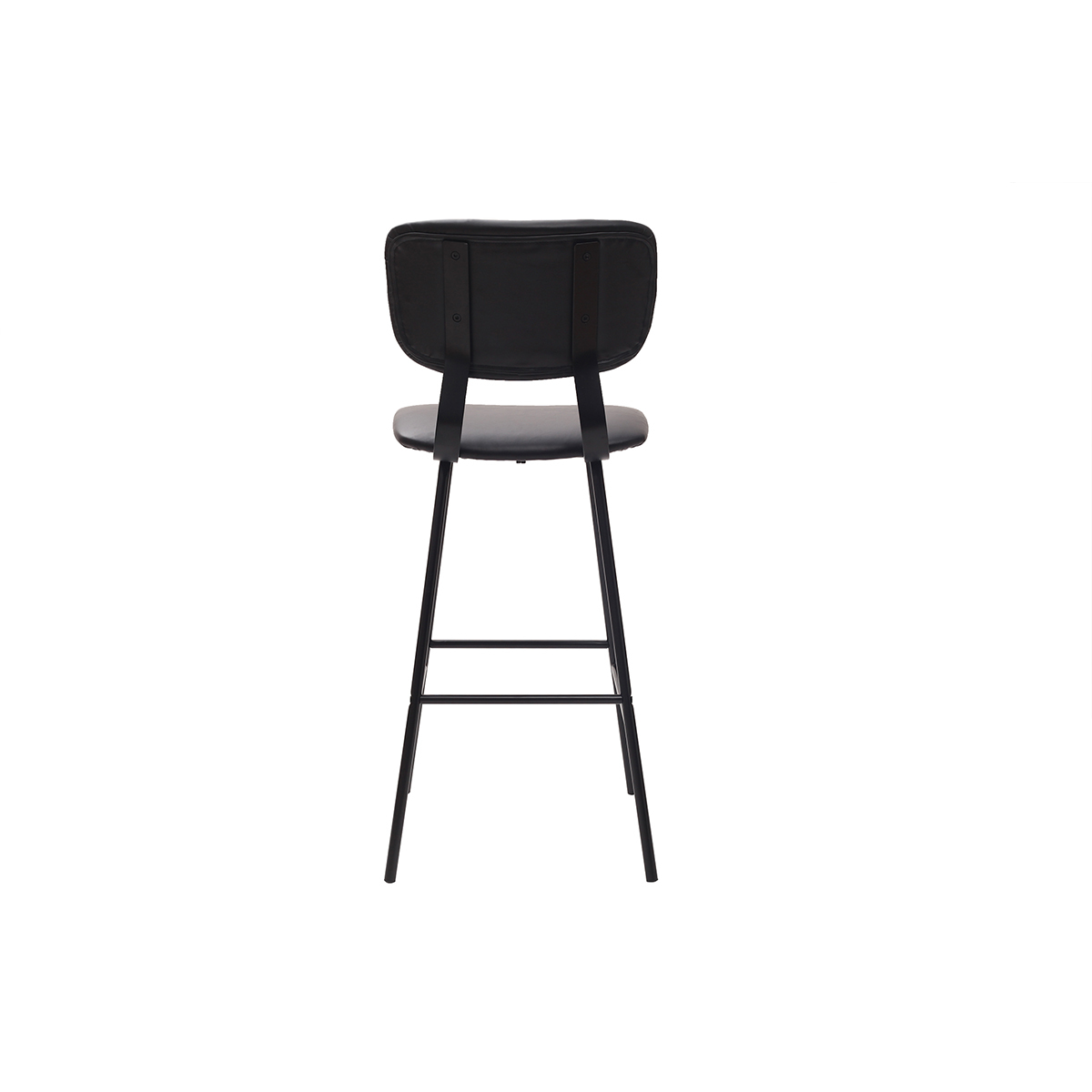 Tabourets de bar vintage noirs avec pieds métal 75 cm (lot de 2) LAB noir, MILIBOO