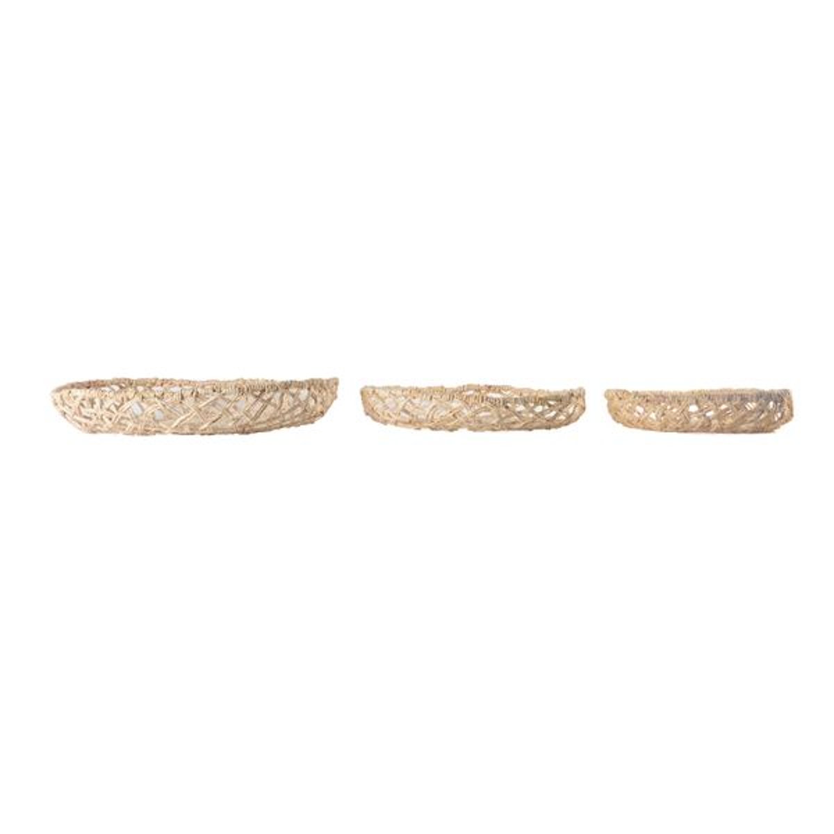 Set 3 plateaux en Abaca naturel, ZAGO