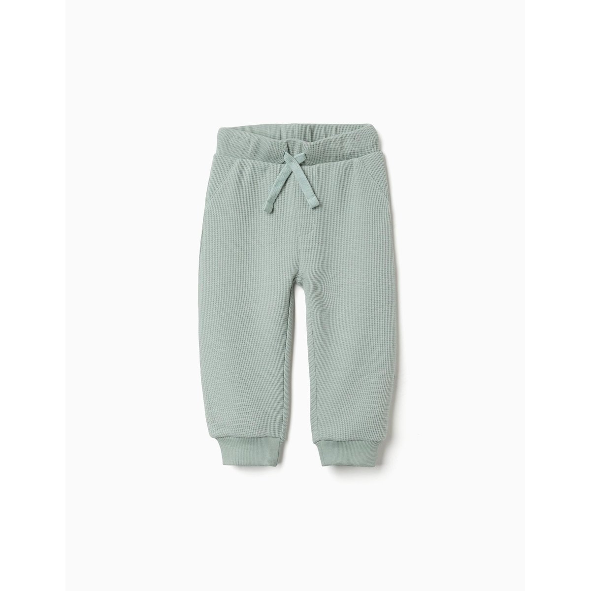 Pantalon de jogging à texture gaufrée avec cordon de serrage vert, ZIPPY