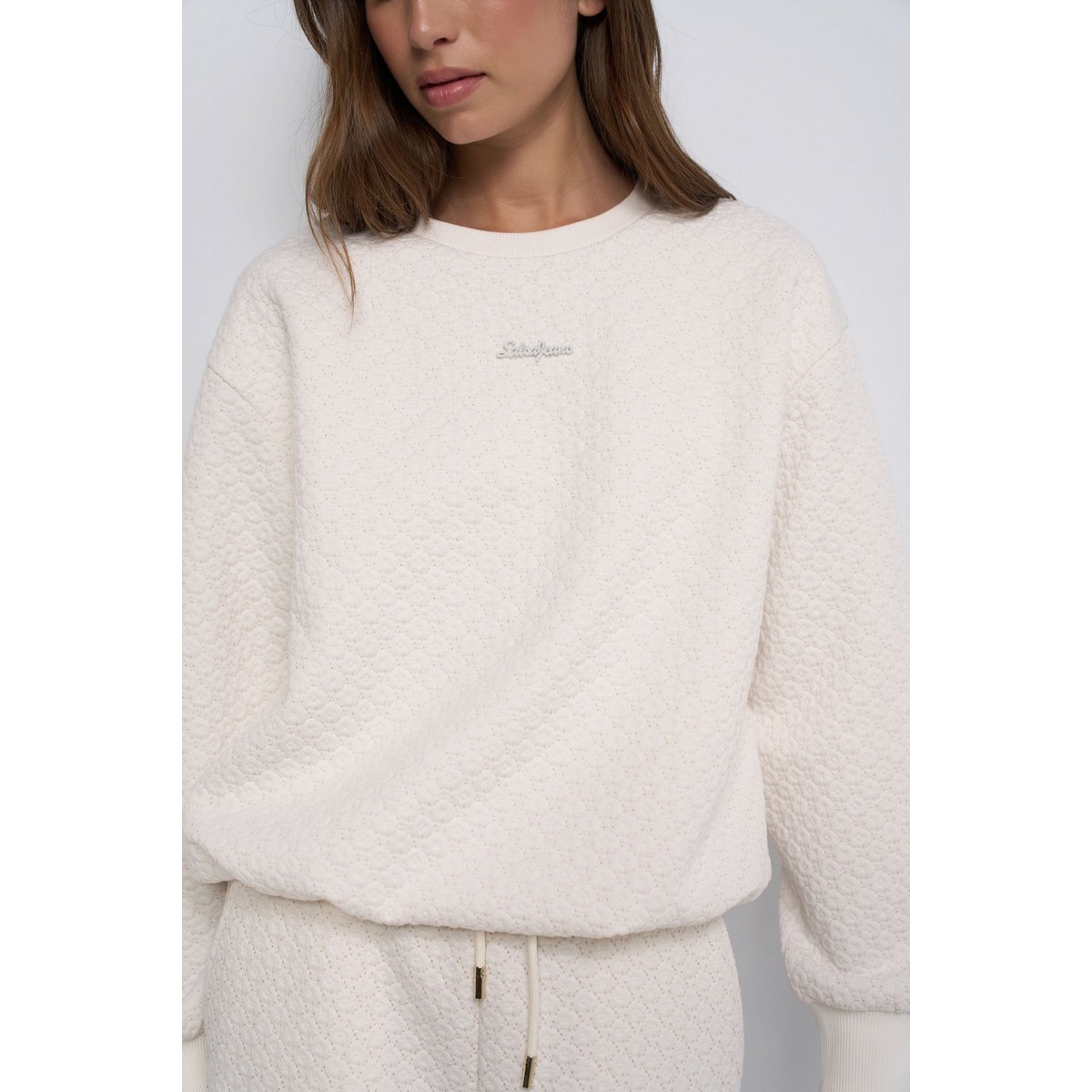 SWEATSHIRT EN JACQUARD ET Fil textile beige, SALSA JEANS