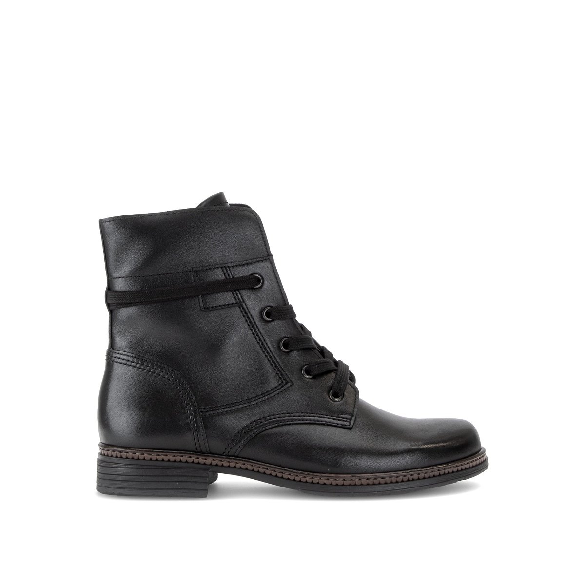 Bottines en cuir lisse à talon décroché noir lisse, GABOR