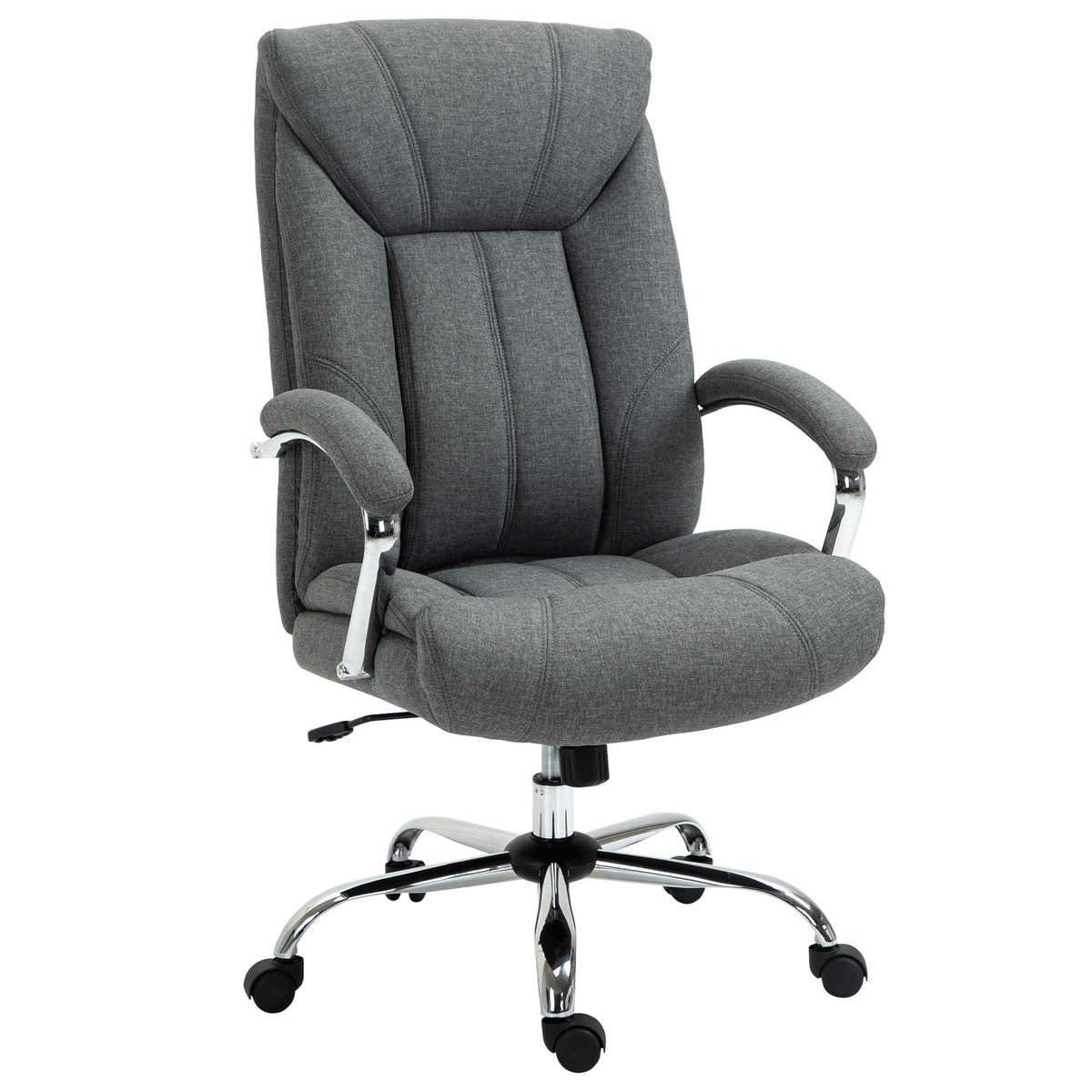 Chaise de bureau Lin (100% polyester) Gris gris, HOMCOM