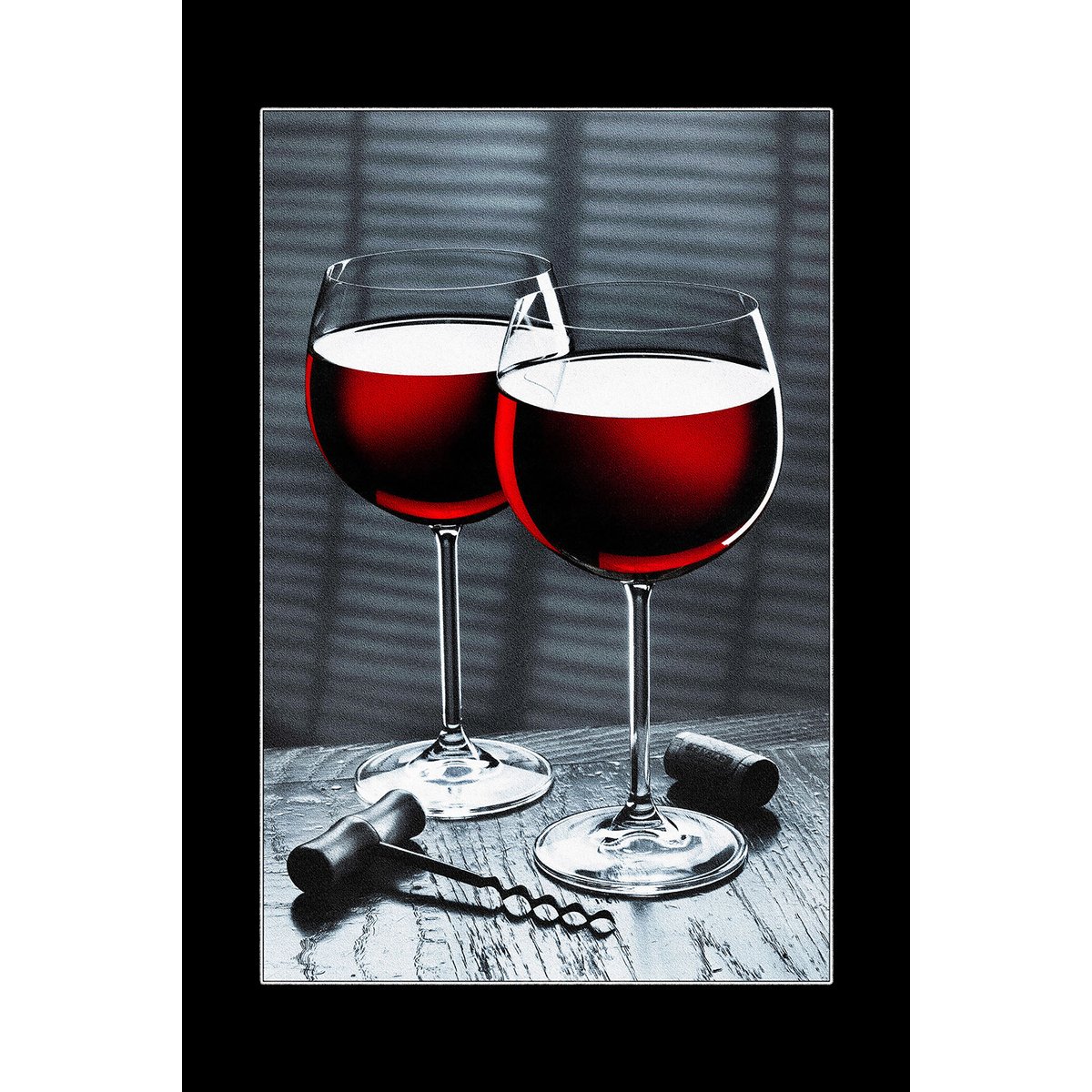 Tableau vin verres de vin rouge tableau alu dibond, HEXOA